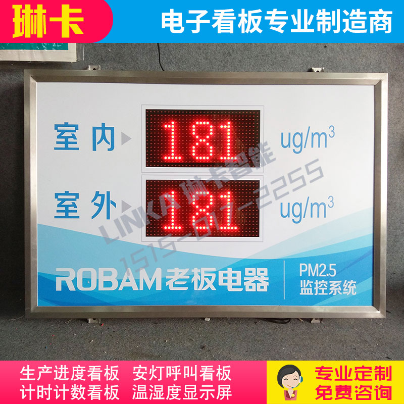 室內(nèi)外燈珠揚(yáng)塵PM2.5監(jiān)測(cè)電子看板?